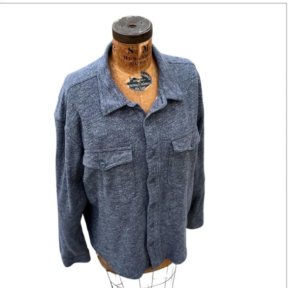 J Crew XL Gray Waffle Thermal‎ Lined Shirt Men Shacket Workwear Gorpcore Utility